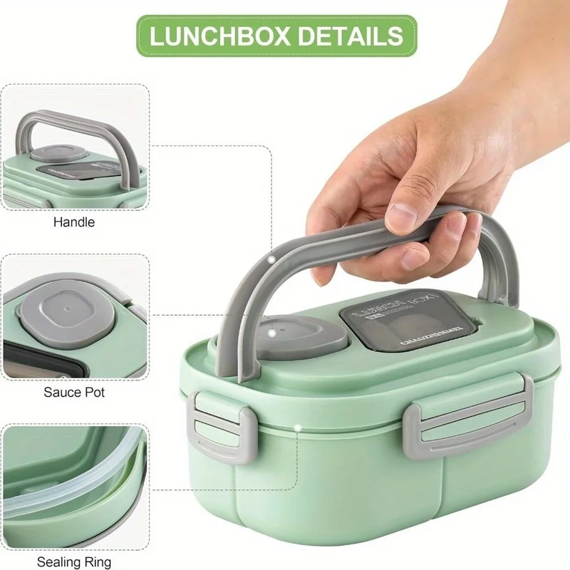 Leakproof Bento Lunch Box For Adults BPAFree Microwave And Dishwasher Safe Compartments 4