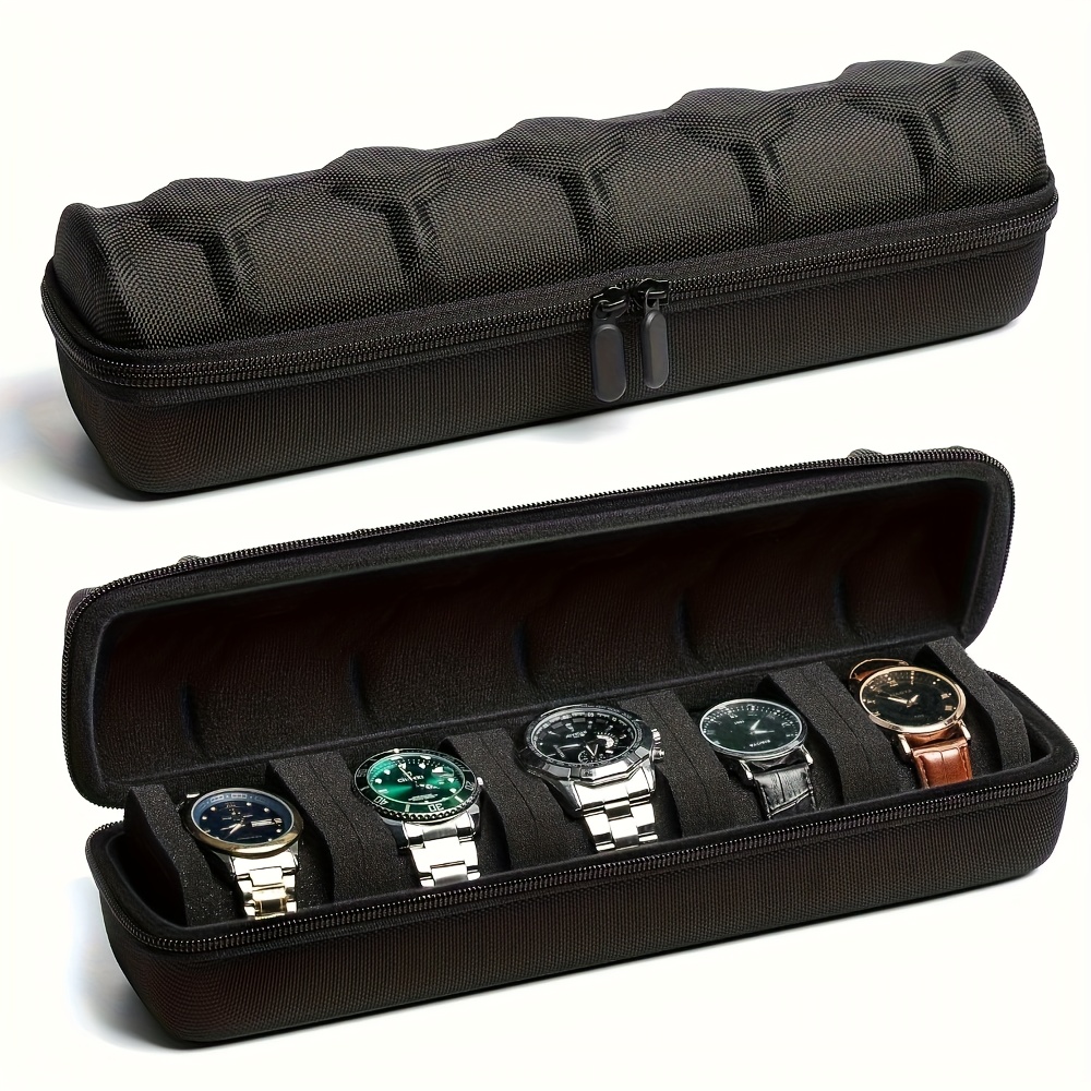 Portable Watch Case HeavyDuty Watch Organizer With FlipTop Lid Slot Watch Storage Box ScratchResist 0