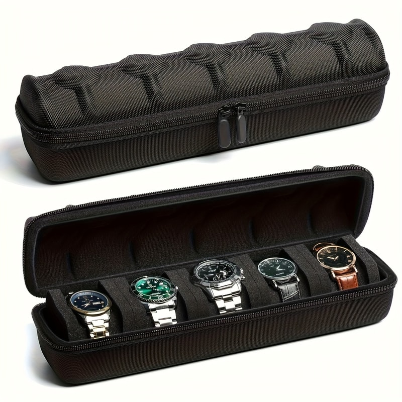 Portable Watch Case HeavyDuty Watch Organizer With FlipTop Lid Slot Watch Storage Box ScratchResist 0