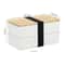 Minimalist Doublelayer Bento Box With Knife Fork Spoon New Style Divided Lunch Box For Students 5