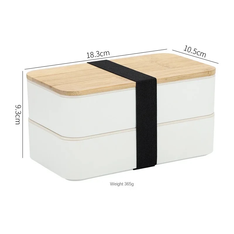Minimalist Doublelayer Bento Box With Knife Fork Spoon New Style Divided Lunch Box For Students 5