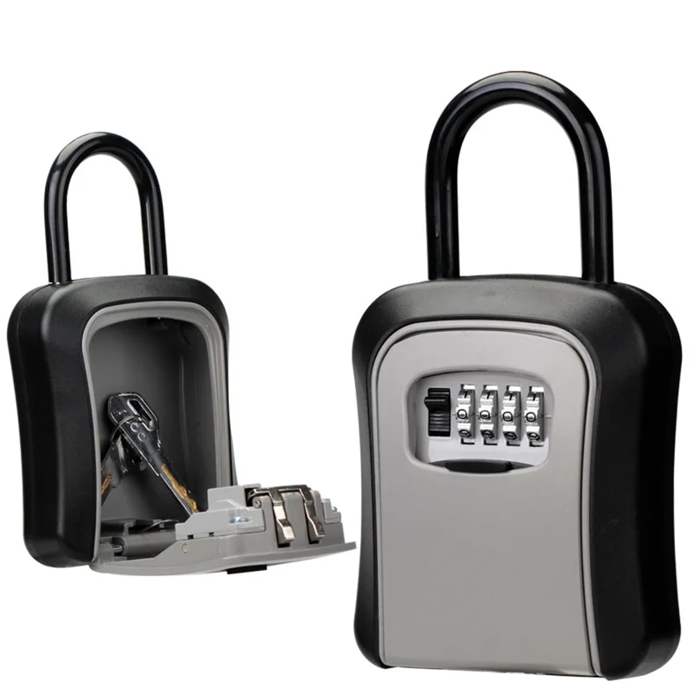 Waterproof Digit Code Key Box Outdoor Password Storage With Steel Wire Hanging Locking Hook Easy In 4