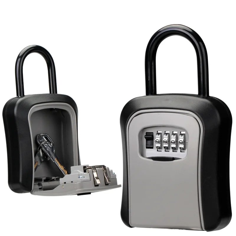 Waterproof Digit Code Key Box Outdoor Password Storage With Steel Wire Hanging Locking Hook Easy In 4