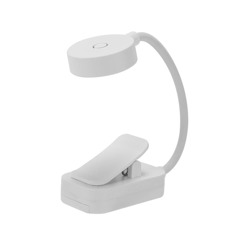 Portable LED Clipon Reading Light With Three Color Temperatures And Adjustable Brightness White She 5