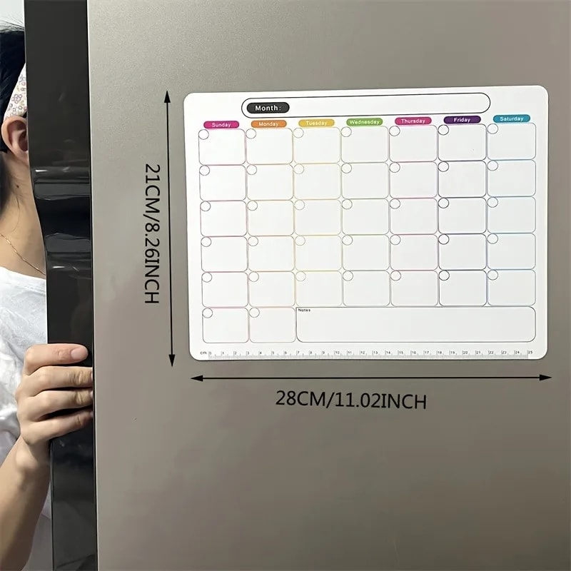 Magnetic Calendar Sticker Refrigerator Magnet Monthly And Weekly Planner Soft Note Message Board 3