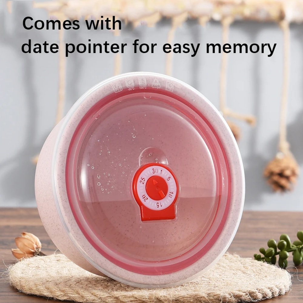 Microwaveable Wheat Straw Fresh Keeping Bowl Set With Lid Three Piece Plastic Round Lunch Box 3