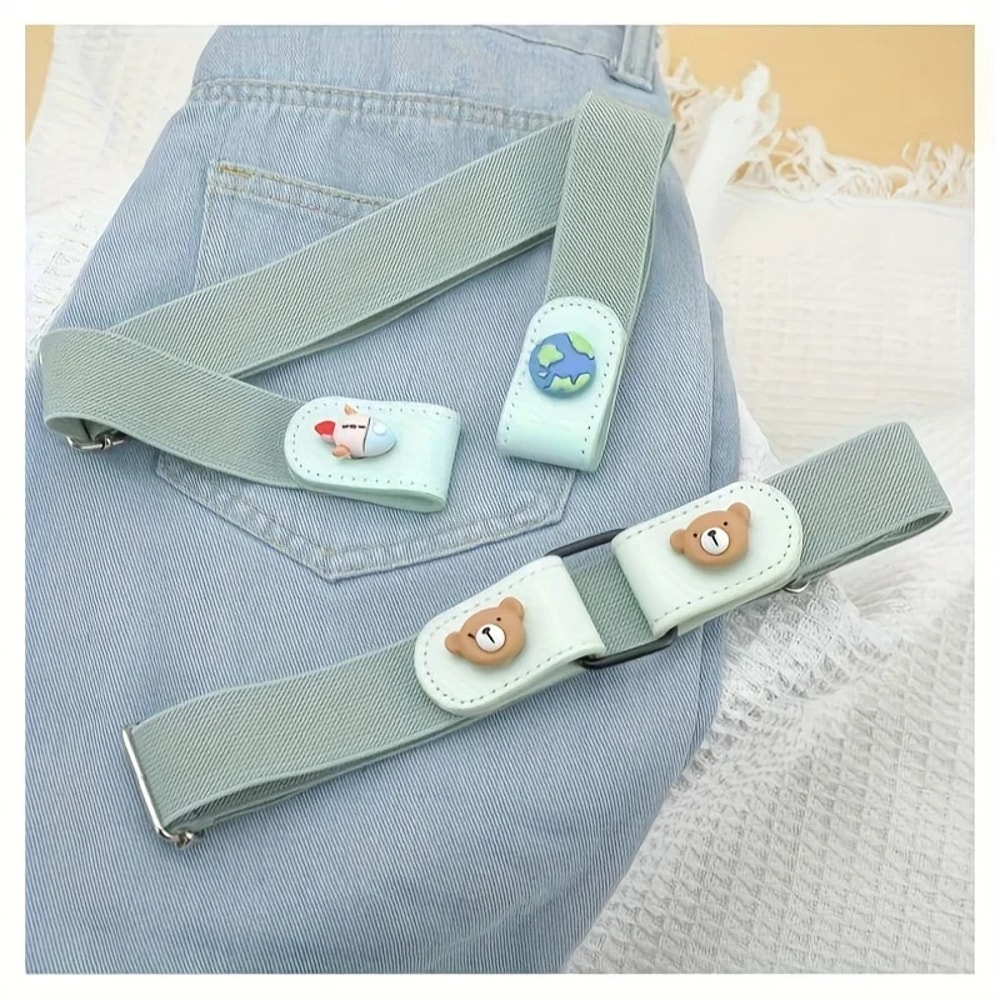 Invisible No Trace Elastic Stretch Belt Press Buckle Lazy Belt Womens Adjustable Jeans Waist Belt 4