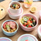 Round Wheat Straw Crisper Bowl With Lid Plastic Microwave Oven Soup Lunch Box Salad Bowl 3