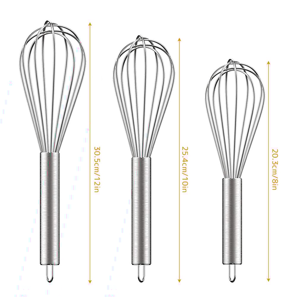 Stainless Steel Whisk Set Wire Whisks With Stainless Grip Kitchen Balloon Whisks 5