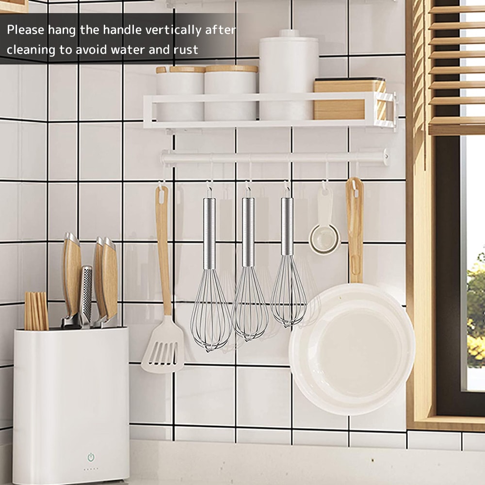 Stainless Steel Whisk Set Wire Whisks With Stainless Grip Kitchen Balloon Whisks 1