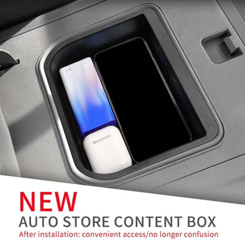 Wireless Charging Mat Central Control Armrest Storage Box Car Interior Organizer 2