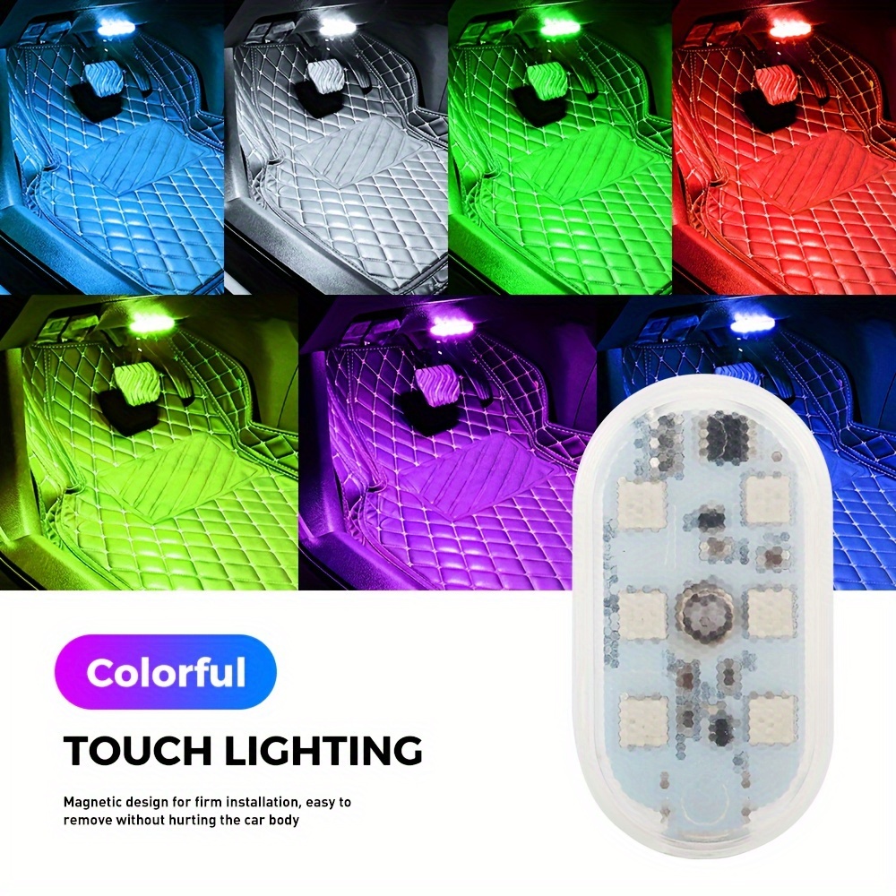Mini LED Touch Light Wireless Car Interior Lamp Auto Roof Ceiling Reading Light For Trunk USB Charg