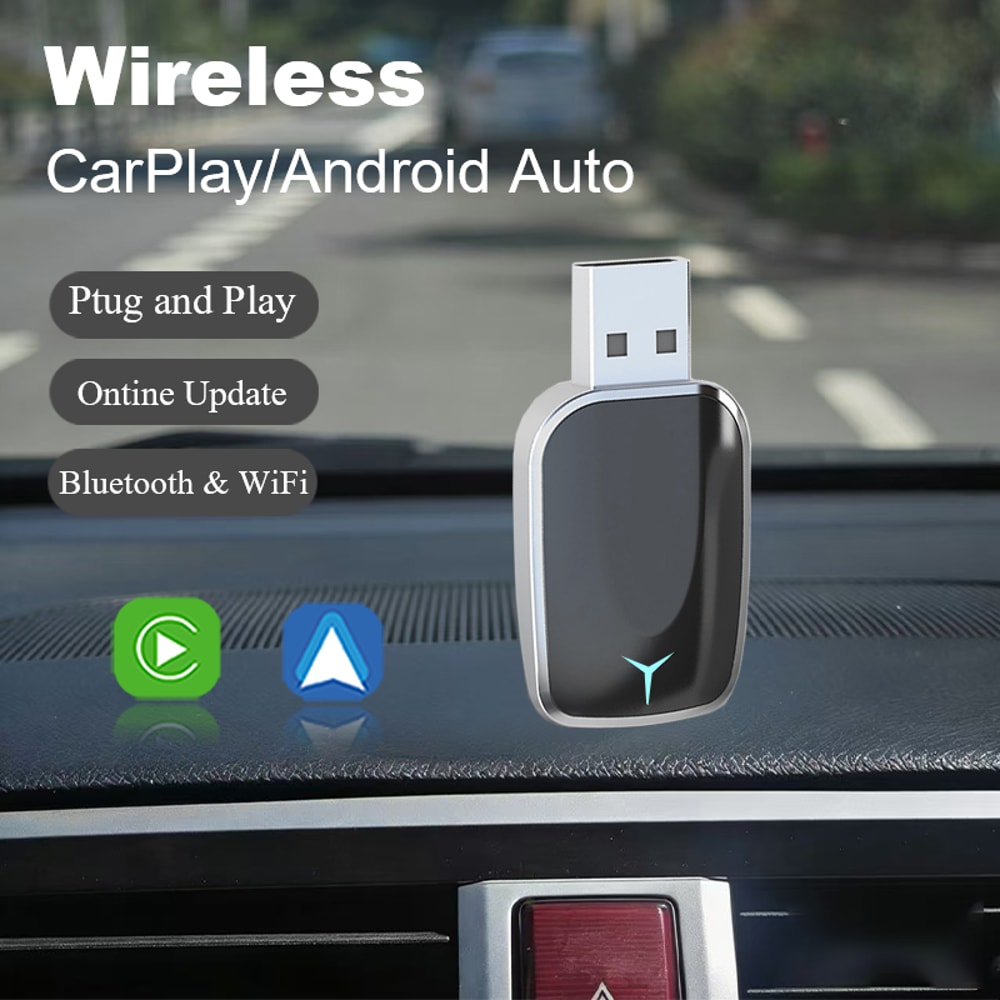 Wireless Car Play Adapter And Android Auto Dongle Plug And Play USB AI Smart Box For Cars 2