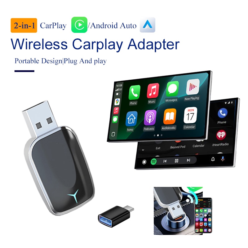 Wireless Car Play Adapter And Android Auto Dongle Plug And Play USB AI Smart Box For Cars 6
