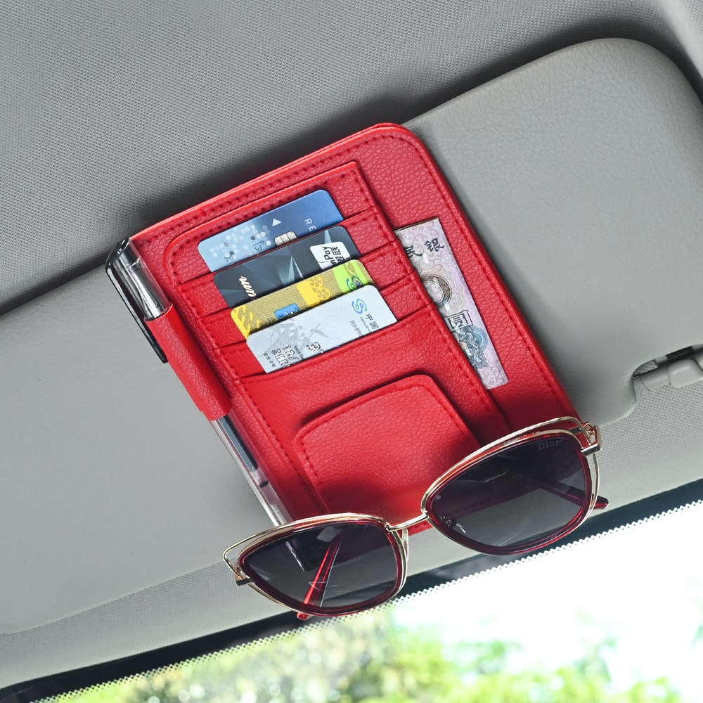 MultiPocket Car Sun Visor Organizer Storage Sunglasses Holder Business Card Management Auto Interio 1