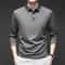 Fashionable Breathable Comfortable New Mens Business Casual Long Sleeved Shirt With Badge Solid Col 1