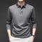 Fashionable Breathable Comfortable New Mens Business Casual Long Sleeved Shirt With Badge Solid Col 1