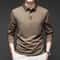 Fashionable Breathable Comfortable New Mens Business Casual Long Sleeved Shirt With Badge Solid Col 2