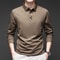 Fashionable Breathable Comfortable New Mens Business Casual Long Sleeved Shirt With Badge Solid Col 2