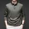 Fashionable Breathable Comfortable New Mens Business Casual Long Sleeved Shirt With Badge Solid Col 3