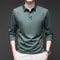 Fashionable Breathable Comfortable New Mens Business Casual Long Sleeved Shirt With Badge Solid Col 4