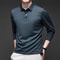 Fashionable Breathable Comfortable New Mens Business Casual Long Sleeved Shirt With Badge Solid Col 7