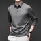 Fashionable Breathable Comfortable New Mens Business Casual Long Sleeved Shirt With Badge Solid Col 8