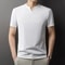 Comfortable Summer Versatile Top Mens Casual Small Vneck Solid Color Short Sleeved Tshirt 5