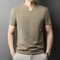Comfortable Summer Versatile Top Mens Casual Small Vneck Solid Color Short Sleeved Tshirt 8