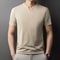 Comfortable Summer Versatile Top Mens Casual Small Vneck Solid Color Short Sleeved Tshirt 9