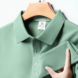 comfortable breathable top men's fashion solid short sleeved polo shirt summer