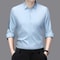 Comfortable Wrinkle Free Mens Long Sleeved Solid Color Business Casual Shirt All Season Versatile T 3