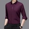 Comfortable Wrinkle Free Mens Long Sleeved Solid Color Business Casual Shirt All Season Versatile T 8
