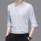 Comfortable Wrinkle Free Mens Long Sleeved Solid Color Business Casual Shirt All Season Versatile T 10