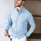 New Mens Solid Color Business Casual Long Sleeved Shirt Wrinkle Free Comfortable All Season Top 4