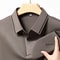 New Mens Business Casual Polo Shirt Long Sleeved Badge Solid Color Fashionable Comfortable Breathab 5