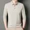 New Mens Business Casual Polo Shirt Long Sleeved Solid Color Shirt Comfortable Versatile Fashionabl 7