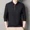 New Mens Business Casual Polo Shirt Long Sleeved Solid Color Shirt Comfortable Versatile Fashionabl 9