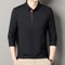 New Mens Business Casual Polo Shirt Long Sleeved Solid Color Shirt Comfortable Versatile Fashionabl 9