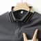 New Mens Solid Color Polo Shirt Business Casual Short Sleeved Comfortable Breathable Fashionable Ve 0