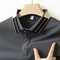 New Mens Solid Color Polo Shirt Business Casual Short Sleeved Comfortable Breathable Fashionable Ve 0