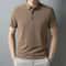 Fashion Solid Color Polo Shirt For Men New Casual Waffle Short Sleeve Top 4