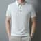 Fashion Solid Color Polo Shirt For Men New Casual Waffle Short Sleeve Top 6