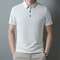 Fashion Solid Color Polo Shirt For Men New Casual Waffle Short Sleeve Top 6