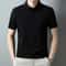 Fashion Solid Color Polo Shirt For Men New Casual Waffle Short Sleeve Top 8