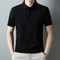 Fashion Solid Color Polo Shirt For Men New Casual Waffle Short Sleeve Top 8
