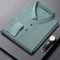 New Mens Solid Color Long Sleeved Polo Shirt Fashionable Comfortable Breathable Versatile Business 0
