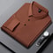 New Mens Solid Color Long Sleeved Polo Shirt Fashionable Comfortable Breathable Versatile Business 2