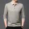 New Mens Solid Color Long Sleeved Polo Shirt Fashionable Comfortable Breathable Versatile Business 5
