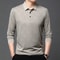 New Mens Solid Color Long Sleeved Polo Shirt Fashionable Comfortable Breathable Versatile Business 5